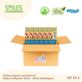 Smiles Organic and Natural Tooth Gel (Bubblegum) 50ml Set of 6