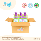 Smart Steps Baby Bottle and Dishwashing Liquid 400ml Bottle Set of 6