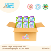 Smart Steps 400ml Baby Bottle and Dishwashing Liquid Refill Set of 6