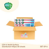 COV-X Disinfecting Multi-surface Wipes 80 sheets Set of 6