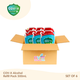 COV-X Alcohol Refill Pack 500ml Set of 6
