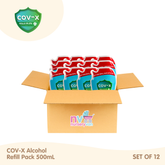 COV-X Alcohol Refill Pack 500ml Set of 12