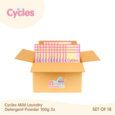 Cycles Mild Laundry Detergent Powder 100Gx3s Set of 18