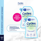 Cycles Sensitive Laundry Detergent for Adults 800mL Set of 2