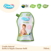 Cradle Natural Bottle Wash & Nipple Cleanser 700ml Refill (500mL + Free 200mL)