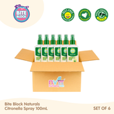 Bite Block Naturals Citronella Spray with Eucalyptus 100ml Set of 6