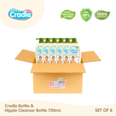 Cradle Natural Bottle & Nipple Cleanser 700ml Set of 6