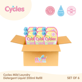 Cycles Mild Laundry Detergent 200ml Set of 6