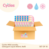Cycles Mild Laundry Liquid Baby Detergent 800ml Set of 18