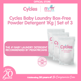 Cycles Earth Friendly Mild Laundry Powder Detergent 1kg Set of 3 (Box-free)