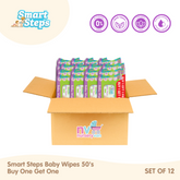 Smart Steps Baby Wipes 50's (Buy 1 Get 1) Set of 12