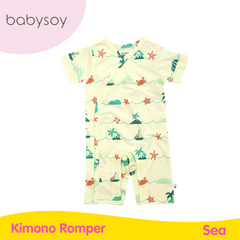 Babysoy Kimono Romper - Sea