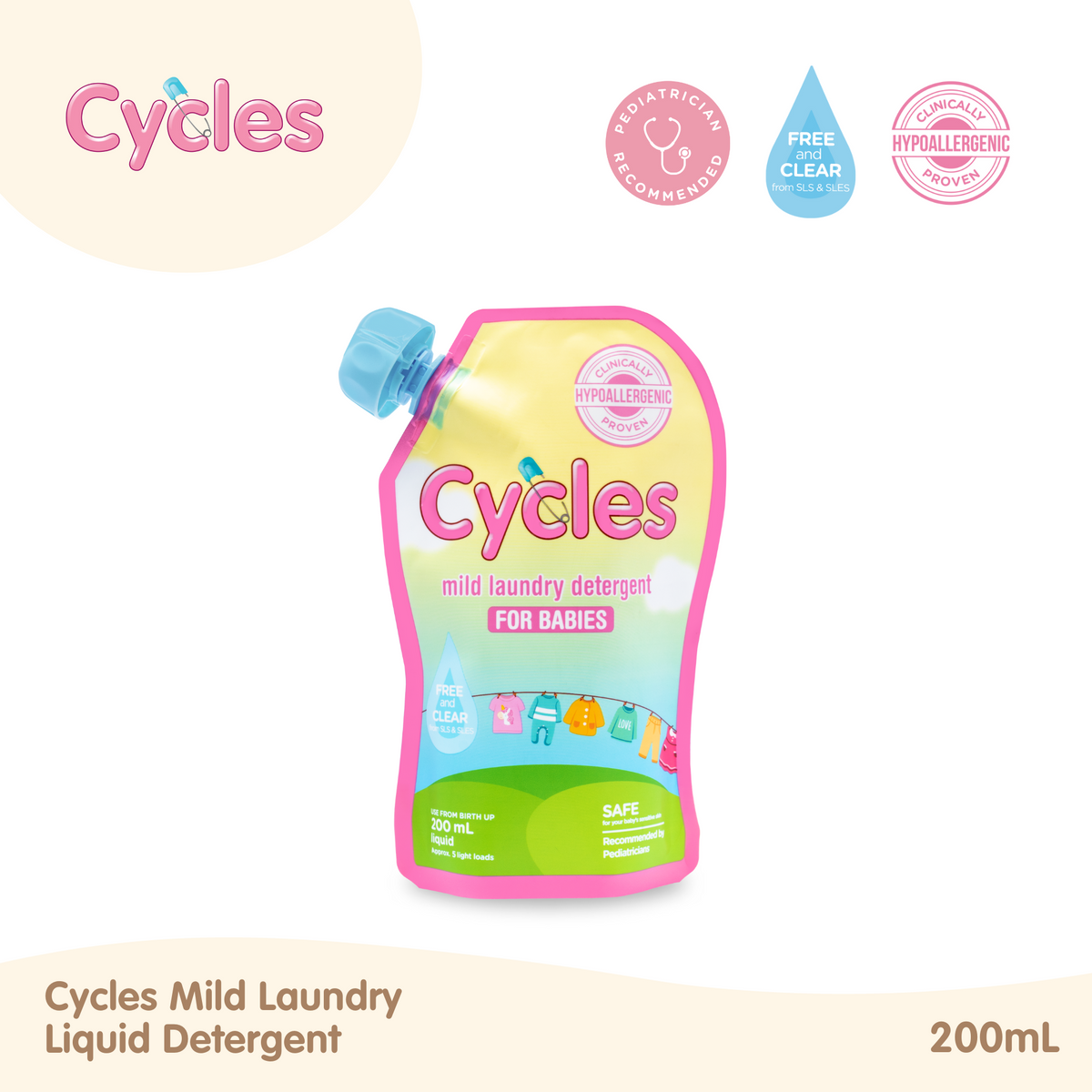 Cycles Mild Laundry Detergent 200ml