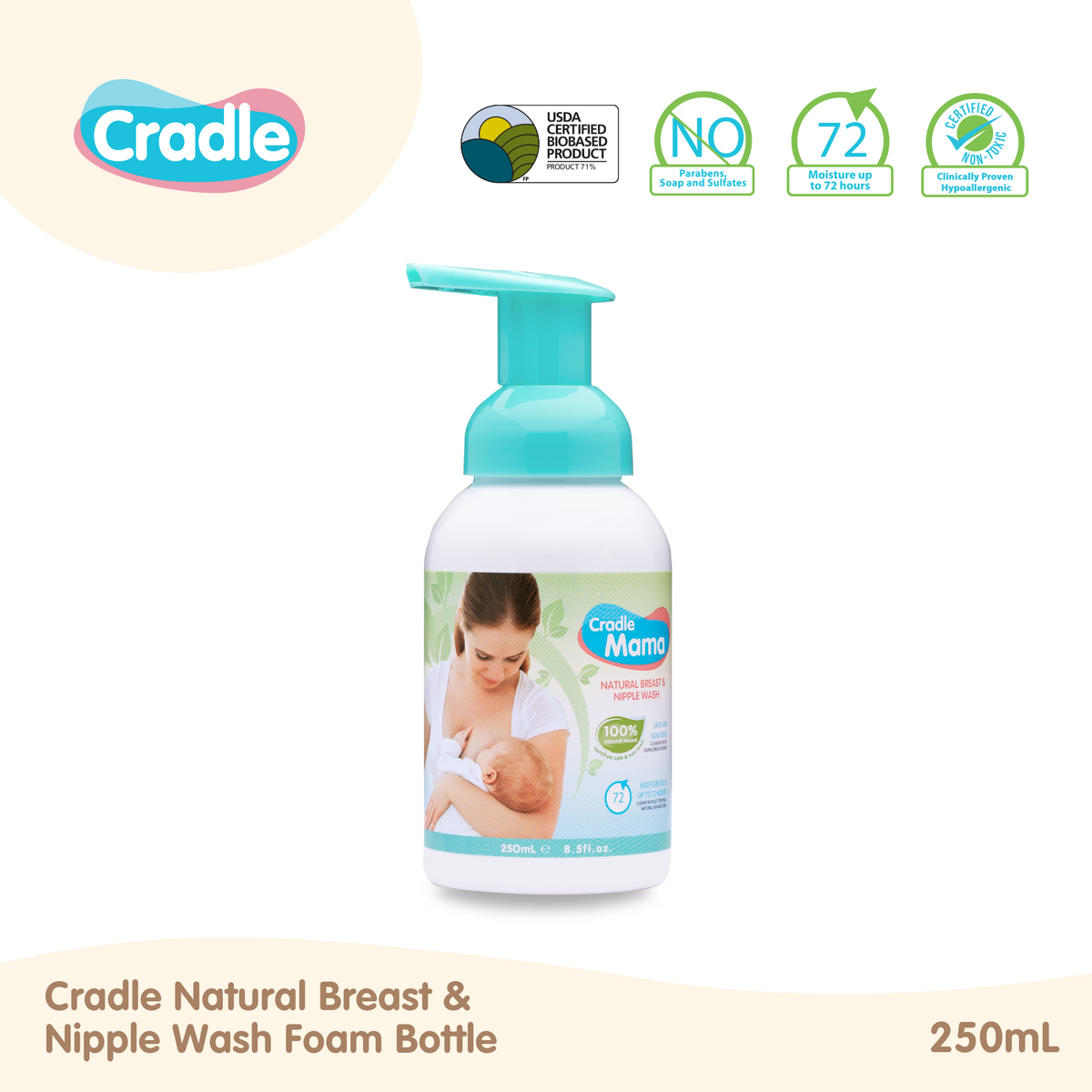 Cradle Mama Natural Breast & Nipple Wash 250ml