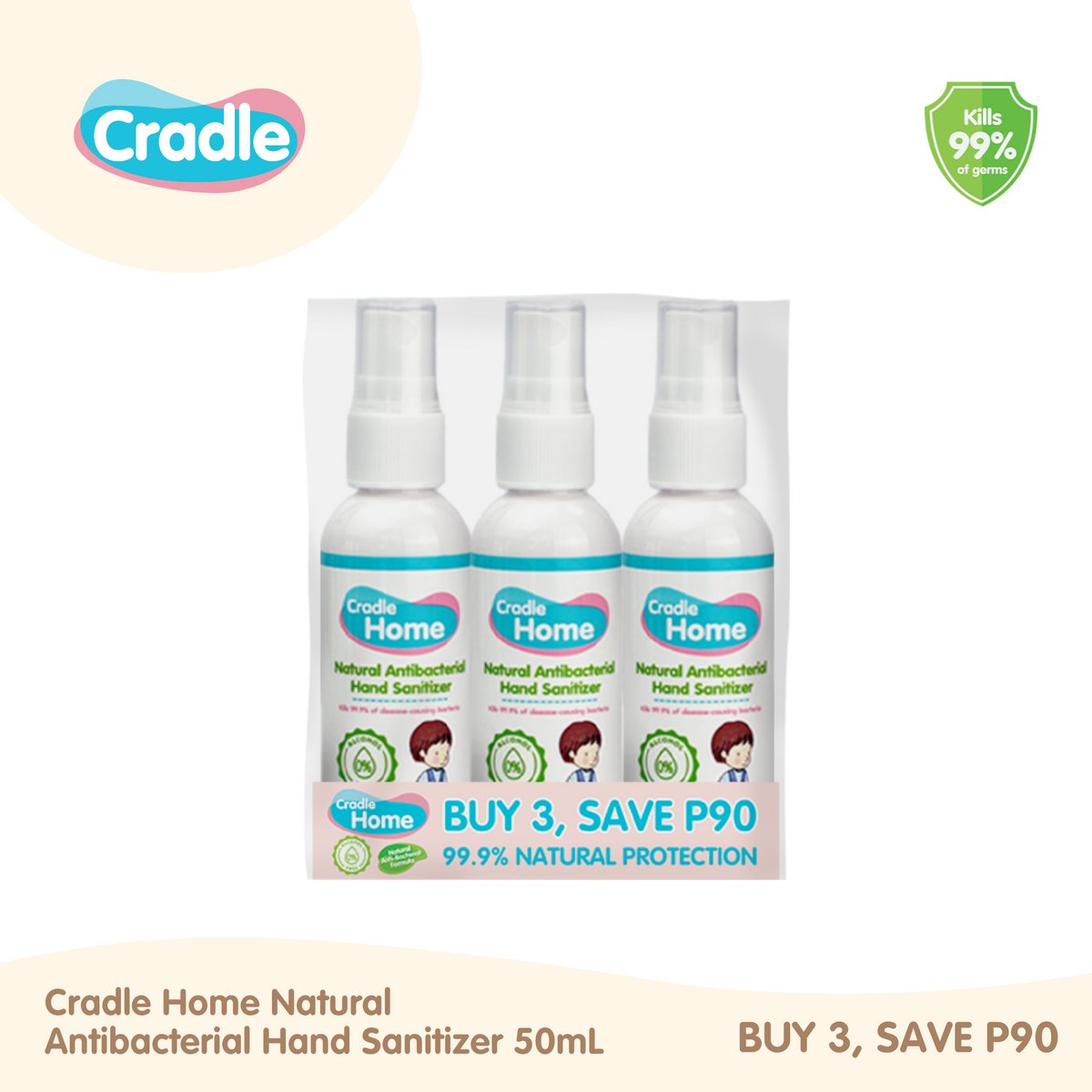 Cradle Hand Sanitizer Buy 3, Save P90