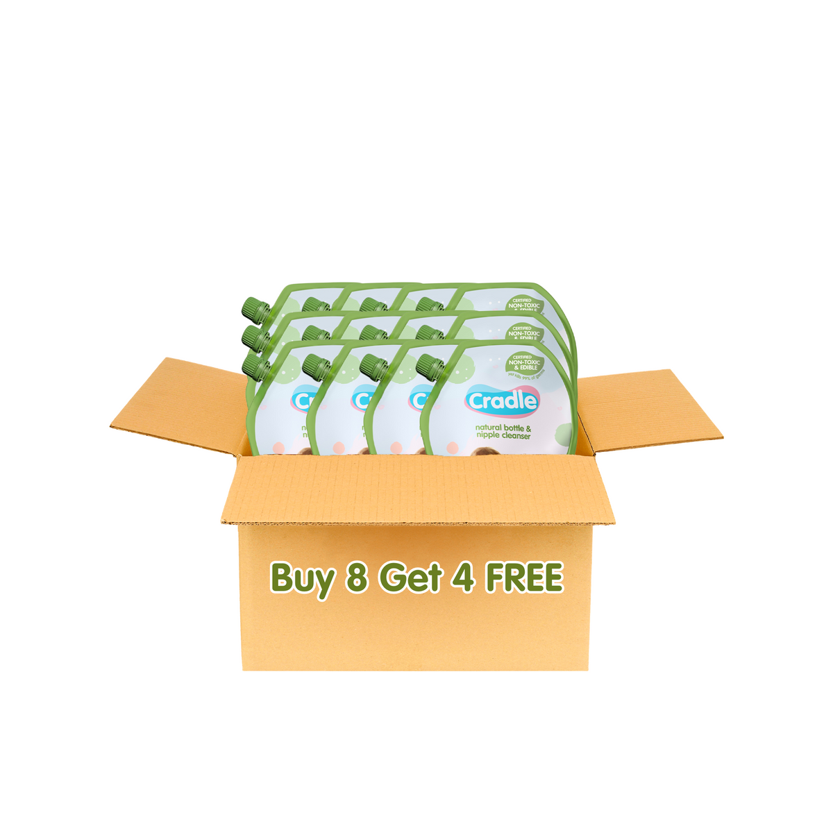 Cradle Baby Bottle & Nipple Cleanser 700ml Refill Buy 8 Get 4 FREE