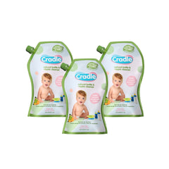 Cradle Natural Bottle Wash & Nipple Cleanser 700ml (500mL + FREE 200mL) Set of 3