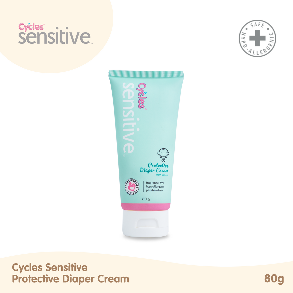 Cycles Sensitive Protective Diaper Cream 80g