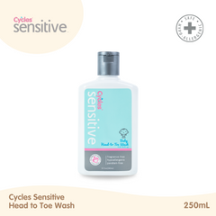 Cycles Sensitive Head to Toe Wash 250ml