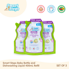 Smart Steps 400ml Baby Bottle and Dishwashing Liquid Refill (set of 3)