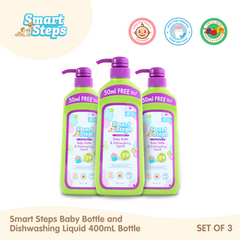 Smart Steps Baby Bottle and Dishwashing Liquid 400ml Bottle (set of 3)