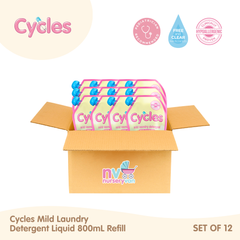 Cycles Mild Laundry Liquid Baby Detergent 800ml Set of 12