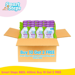 Smart Steps Baby Bottle and Dishwashing Liquid 400mL Refill - Buy 10 Get 2 FREE