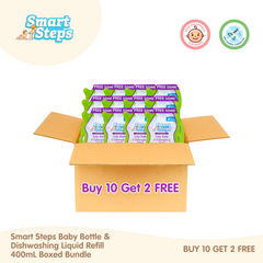 Smart Steps Baby Bottle and Dishwashing Liquid 400mL Refill - Buy 10 Get 2 FREE