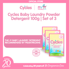 Cycles Mild Laundry Detergent Powder 100Gx3s