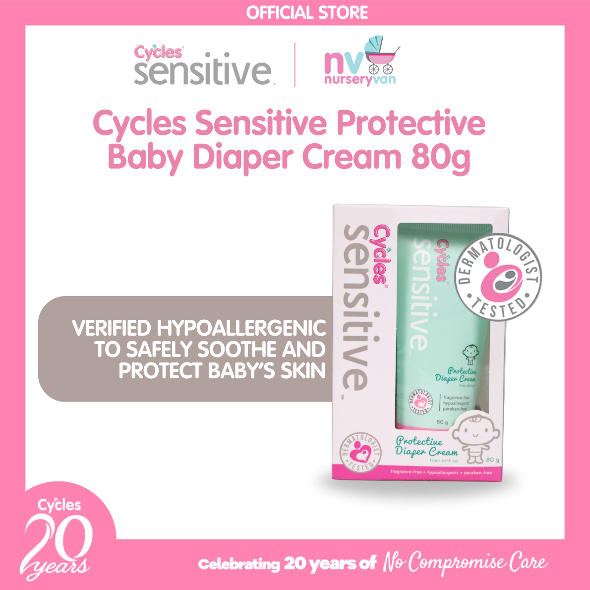 Cycles Sensitive Protective Diaper Cream 80g