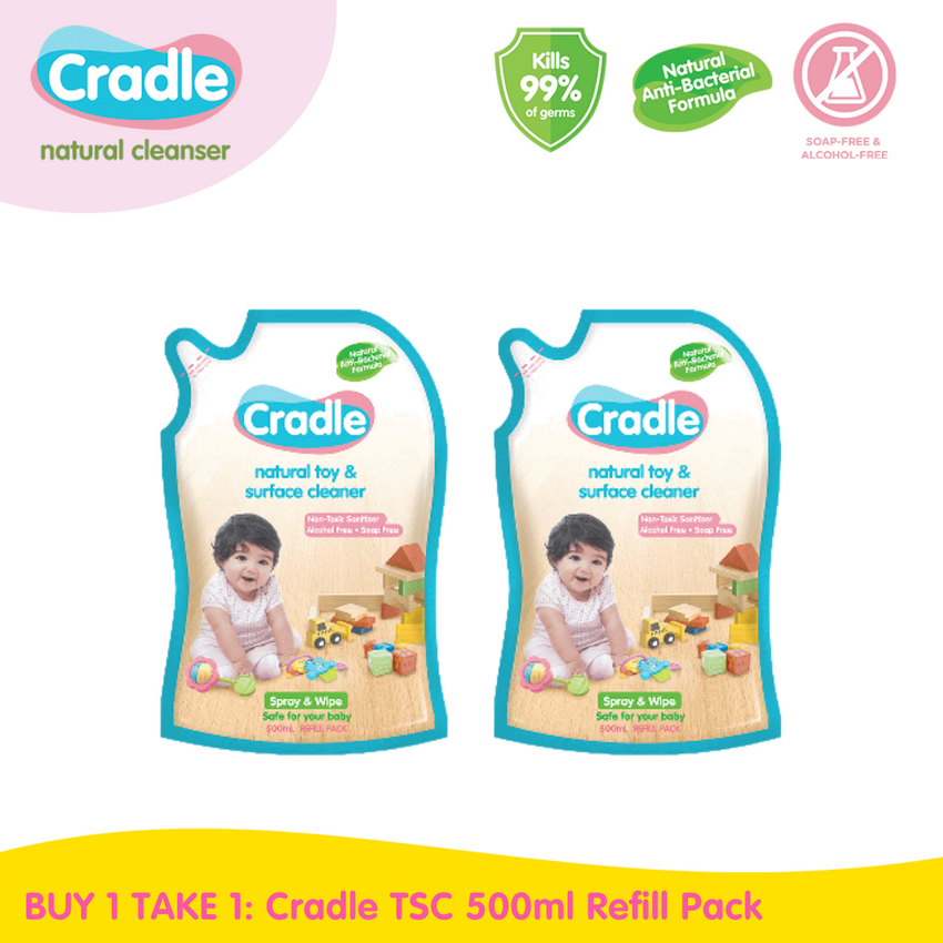 BUY 1 TAKE 1: Cradle Natural Toy & Surface Cleaner 500ml Refill Pack
