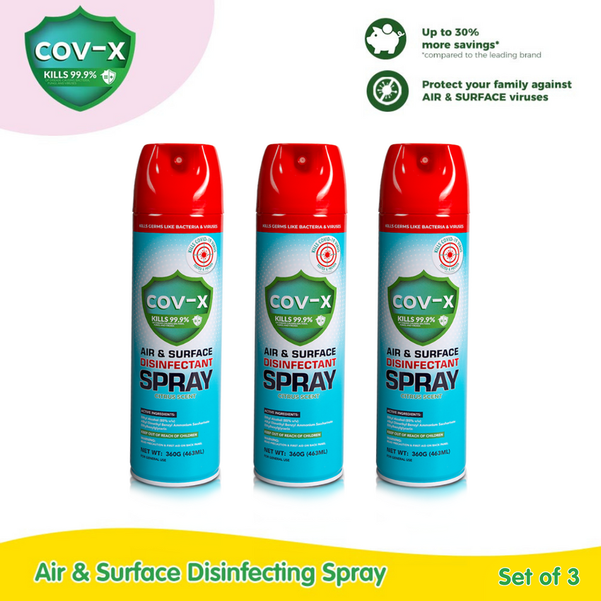 COV-X Air & Surface Disinfectant Spray 360g (Set of 3)