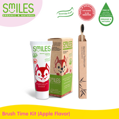 Smiles Organic and Natural Toothpaste Brust Time Kit (Organic Apple Flavor)