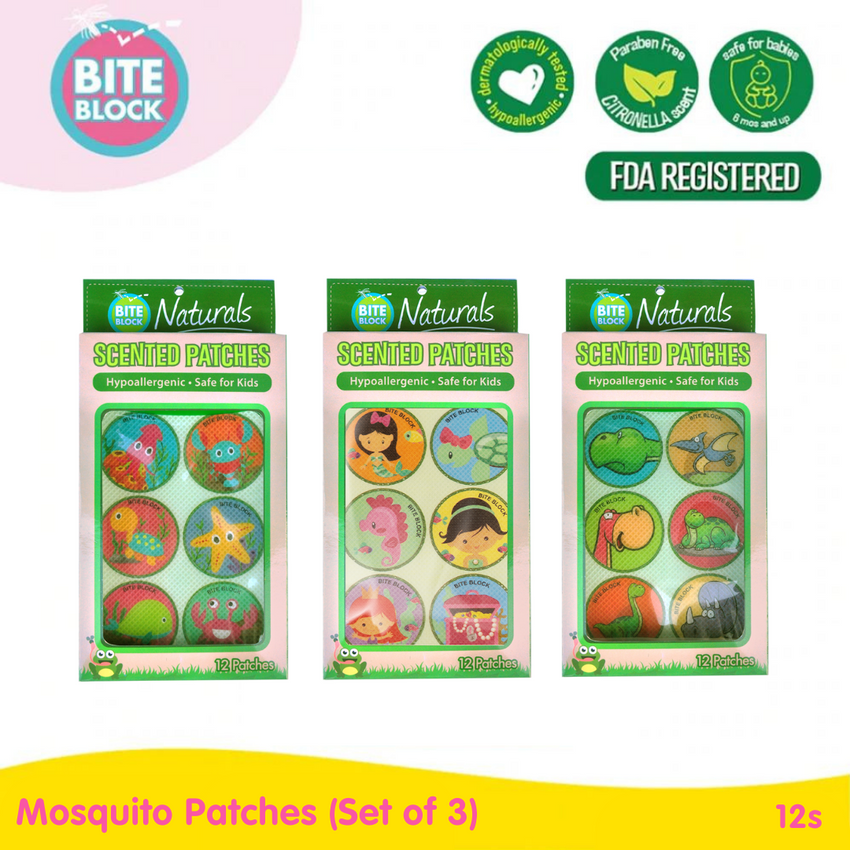 Bite Block Naturals Citronella Patches  (Set of 3) - Assorted
