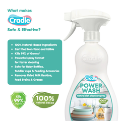 Cradle Power Wash Natural Dish Cleanser Spray 500ml
