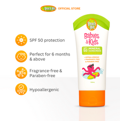 Beach Hut Sunblock Babies & Kids SPF50 Mineral Sunscreen Body Lotion 100mL