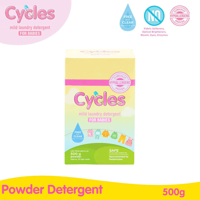 Cycles Mild Laundry Powder Baby Detergent 500g