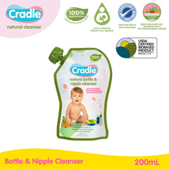 Cradle Natural Bottle & Nipple Cleanser 200ml Refill