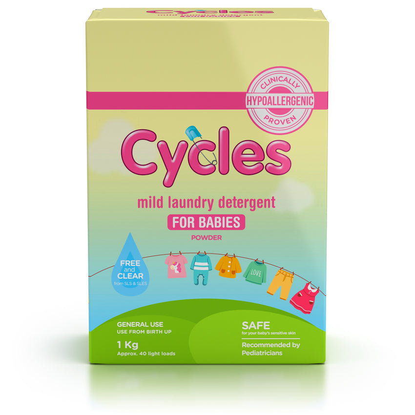 Cycles Mild Laundry Baby Powder Detergent 1kg