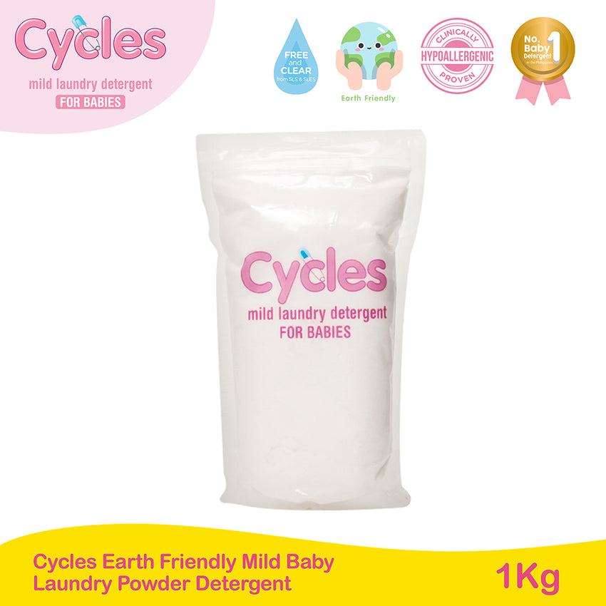 Cycles Earth Friendly  Mild Baby Laundry Detergent  Powder 1kg (box-free)