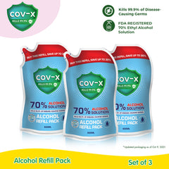 COV-X Alcohol Refill Pack 500ml Set of 3