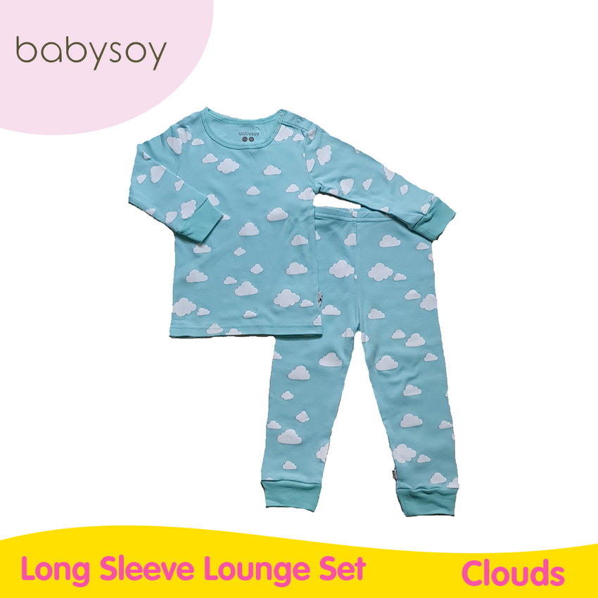 Babysoy Long Sleeves Lounge Set - Clouds