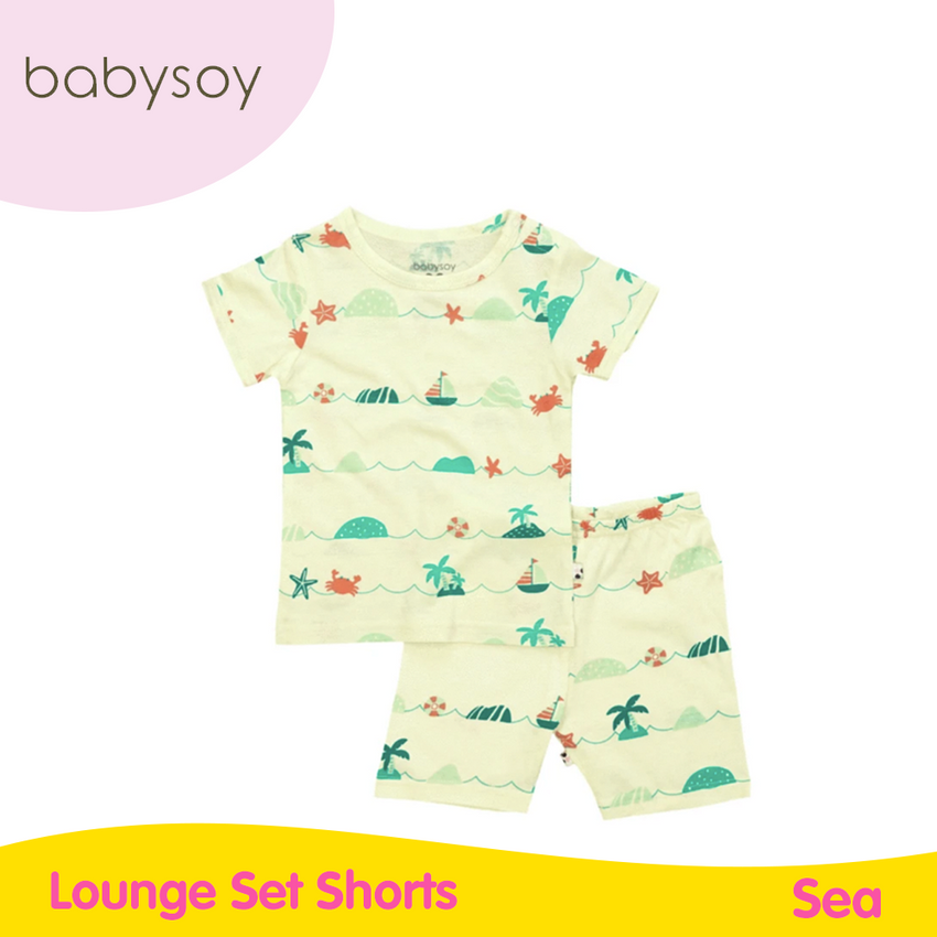 Babysoy S/S Lounge Set Shorts - Sea