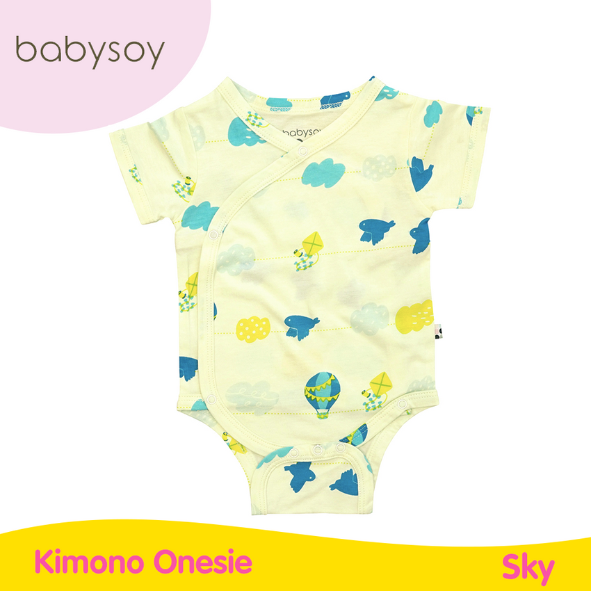 Babysoy Kimono Onesie - Sky