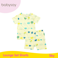 Babysoy S/S Lounge Set Shorts - Sky